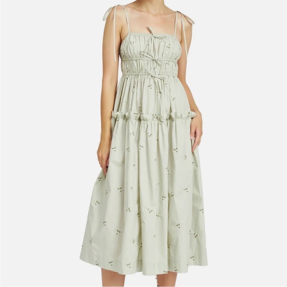 En Saison Floral Midi Dress in Light Green